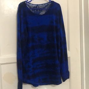 Blue/black tie dye w/ lace back and thumb holes
